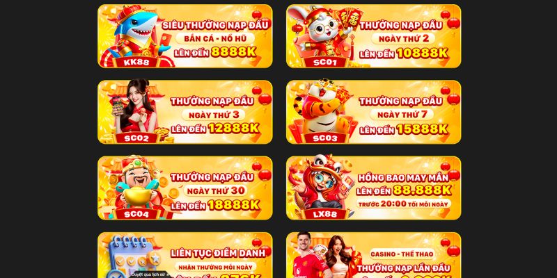 Khuyến mãi nạp đầu 100% mang đến hỗ trợ cho newbie